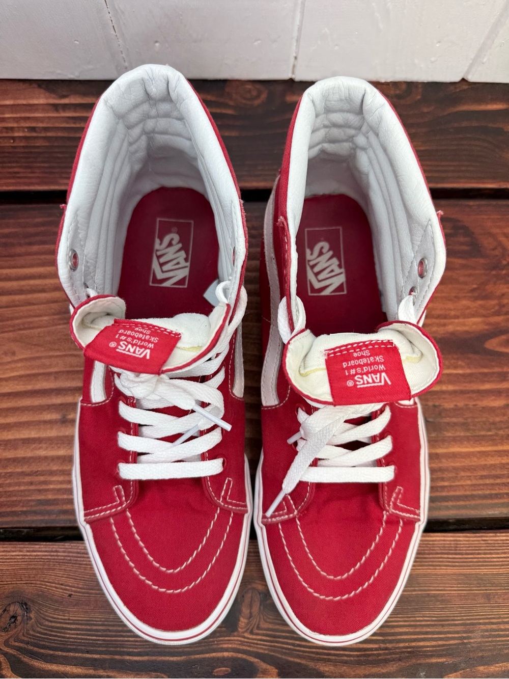 Vans Sk8-Hi Red/True White High-Top Skate Shoes – Men’s 10 - Picture 5 of 8